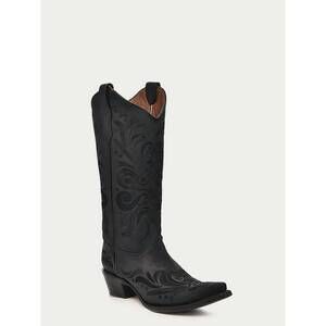 Corral Black Embroidered Western Knee-High Boots (narrow width)
